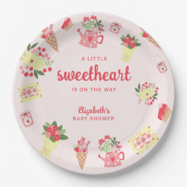Little Sweetheart on the Way Baby Shower valentine Papieren Bordje