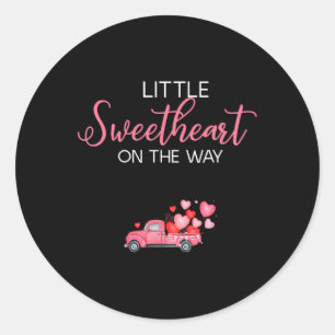 Little Sweetheart op weg naar Pink Valentijn Party Ronde Sticker