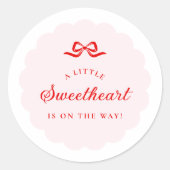 Little Sweetheart Pink Baby Shower Stickers (Voorkant)