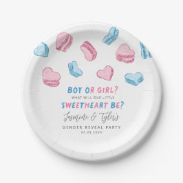 Little Sweetheart Pink & Blue Heart Geslacht onthu Papieren Bordje