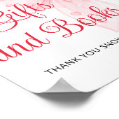 Little Sweetheart Pink Bow Baby shower Cadeauboek Poster (Hoek)