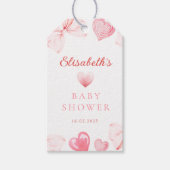 Little Sweetheart Pink Bow Baby shower Cadeaulabel (Voorkant)