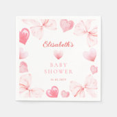 Little Sweetheart Pink Bow Baby shower Servet (Voorkant)