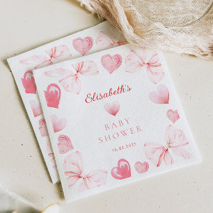 Little Sweetheart Pink Bow Baby shower Servet
