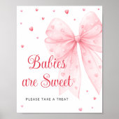 Little Sweetheart Pink Bow Baby's zijn zoet Poster (Voorkant)