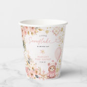 Little Sweetheart Pink Floral Beer Baby shower Papieren Bekers (Voorkant)