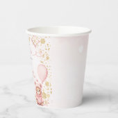 Little Sweetheart Pink Floral Beer Baby shower Papieren Bekers (Links)