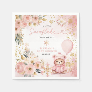 Little Sweetheart Pink Floral Beer Baby shower Servet