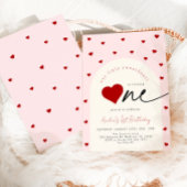 Little Sweetheart Pink Red 1st Birthday Kaart