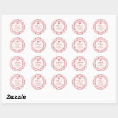 Little Sweetheart Pink Red Bow Baby Shower Ronde Sticker (Vel)