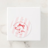 Little Sweetheart Pink Red Valentines 1st BIrthday Bedankjes Labels (In situ)