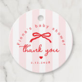 Little Sweetheart Pink Red Valentines Baby Shower Bedankjes Labels (Voorkant)