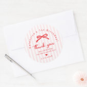 Little Sweetheart Pink Red Valentines birthday Ronde Sticker (Envelop)