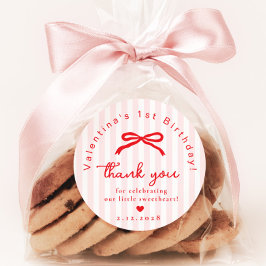 Little Sweetheart Pink Red Valentines birthday  Ronde Sticker