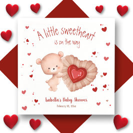 Little Sweetheart Red Baby shower servetten