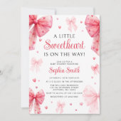 Little Sweetheart Red Bow Baby shower Kaart (Voorkant)