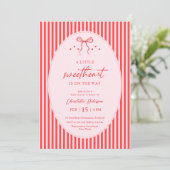 Little Sweetheart Retro Baby Shower Invitation Kaart (Staand voorkant)