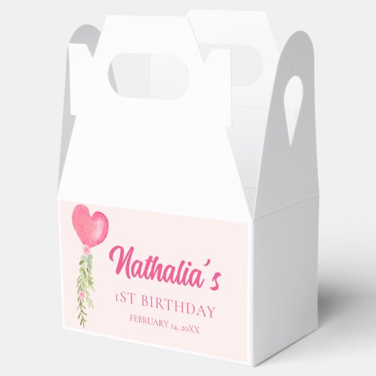 Little Sweetheart Rode Hart Ballon Verjaardag Bedankdoosjes (Geopend)