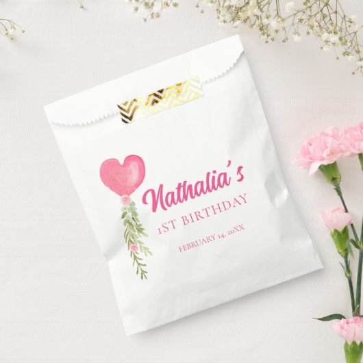 Little Sweetheart Rode Hart Ballon Verjaardag Bedankzakje (Gezegeld)