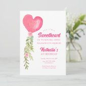 Little Sweetheart Rode Hart Ballon Verjaardag Kaart (Staand voorkant)