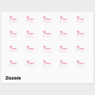 Little Sweetheart Rode Hart Ballon Verjaardag Sticker