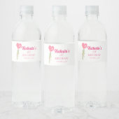 Little Sweetheart Rode Hart Ballon Verjaardag Waterfles Etiket (Flessen)