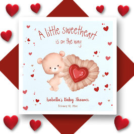 Little Sweetheart Rood Blauw Baby showers servette Servet