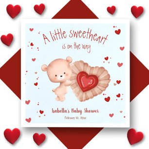 Little Sweetheart Rood Blauw Baby showers servette Servet