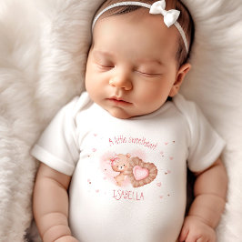 Little Sweetheart Roze Baby Beer Naam Meisje Romper