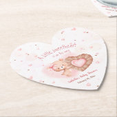 Little Sweetheart Roze Baby shower Kartonnen Onderzetters (Gekanteld)