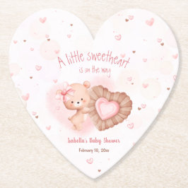 Little Sweetheart Roze Baby shower Kartonnen Onderzetters