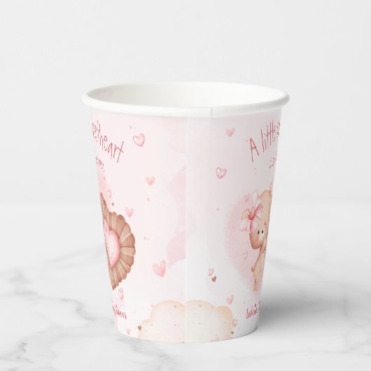 Little Sweetheart roze Baby shower papieren bekers (Rechts)