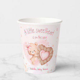 Little Sweetheart roze Baby shower papieren bekers