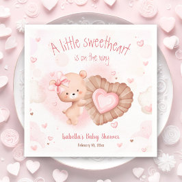 Little Sweetheart Roze Baby showers servetten