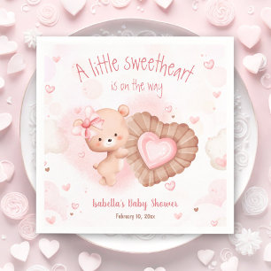 Little Sweetheart Roze Baby showers servetten