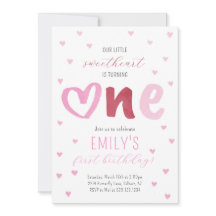 Little Sweetheart Roze Harten 1e Verjaardag