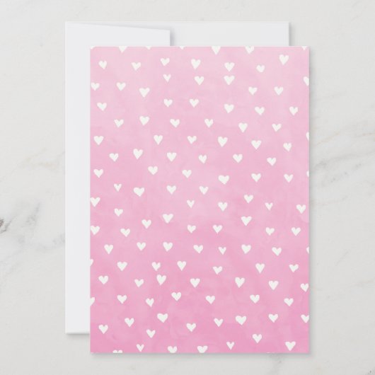 Little Sweetheart Roze Rode Harten 4e Verjaardag Kaart (Achterkant)