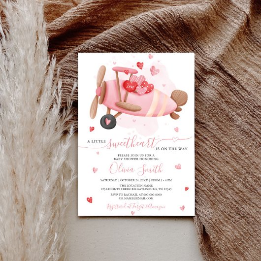Little Sweetheart Roze Valentijn Baby shower Kaart