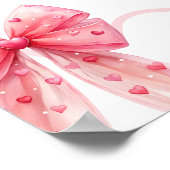 Little Sweetheart Schattige Bow Baby shower Welkom Poster (Hoek)