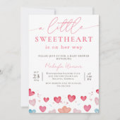 Little Sweetheart Schattige Heart Pattern Baby sho Kaart (Voorkant)