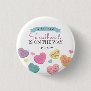 Little Sweetheart Snoep Baby shower Pin Ronde Button 3,2 Cm
