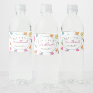 Little Sweetheart Snoep februari feestdecor Waterfles Etiket