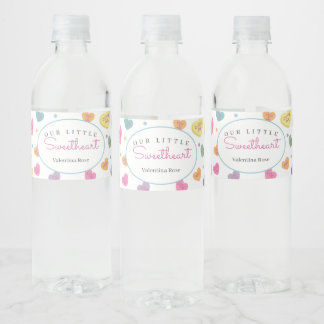 Little Sweetheart Snoep februari feestdecor Waterfles Etiket