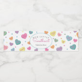 Little Sweetheart Snoep februari feestdecor Waterfles Etiket (Enkel label)