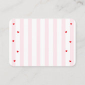Little Sweetheart Stripes & Bow Diaper Raffle Card Informatiekaartje (Achterkant)