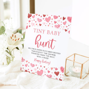 Little Sweetheart Tiny Baby Hunt Baby shower spel Reclamebord Met Voetstuk