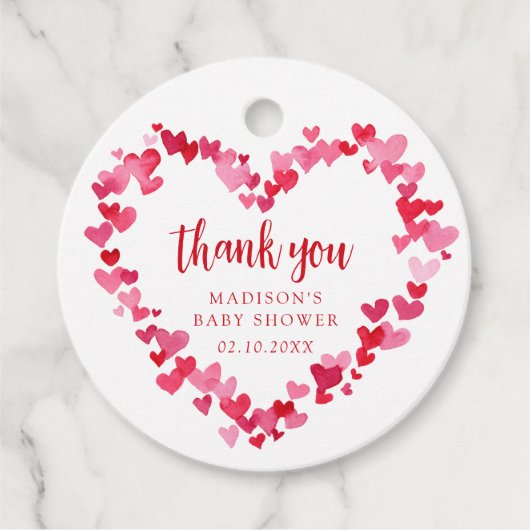 Little Sweetheart Valentijn Baby shower Dank u Bedankjes Labels (Voorkant)