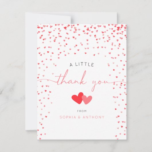 Little Sweetheart Valentijn Baby shower Dank u Bedankkaart (Voorkant)