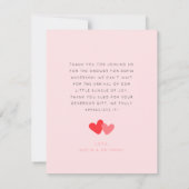 Little Sweetheart Valentijn Baby shower Dank u Bedankkaart (Achterkant)