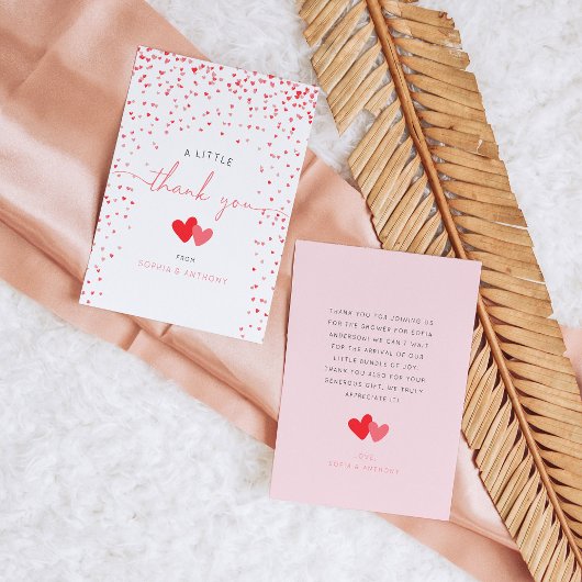 Little Sweetheart Valentijn Baby shower Dank u Bedankkaart